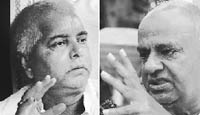 Lalu Prasad and  H.D. Deve Gowda