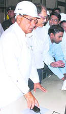 The CM at the Khedar plant.