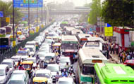 Heavy traffic jam was seen at ITO. 