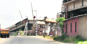 The Morinda railway overbridge which has been under construction for the past four years.