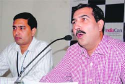Deepak Mehrotra, Vice-President of IndiaCan, at a press conference in Dehradun on Friday.