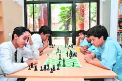 Matches being played at the Shri Ram Bansi Dhar Chess Tournament in Dehradun on Friday. 
