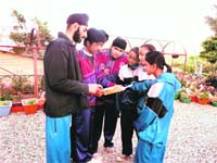 Students of Mussoorie Public School recite from Macbeth on the school premises