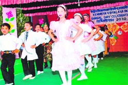 Children perform at the annual function of Kendriya Vidyalaya, IMA, in Dehradun