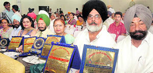 Haryana Punjabi Sahit Akademi awardees in Chandigarh.