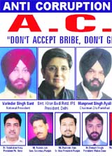 A hoarding put up by an NGO of Mullanpur Dakha mention Kiran Bedi as its Delhi president.