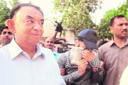 MCI president Ketan Desai (L) and Kanwaljeet Singh outside a court in Delhi on Friday.