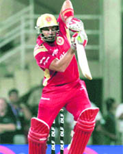 RCBs Jacques Kallis plays a shot  on Saturday.
