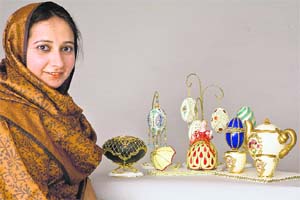 Farha Sayeed with her creations