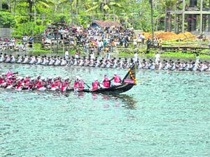 It takes about 120 oarsmen to row the 140-feet-long snake boat