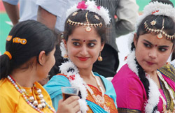 Students of the Krishna Vatika School during a function in Bathinda