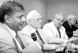 An advocate speaks during the concluding ceremony of the mediation training course at the Judicial Academy in Chandigarh on Sunday. 