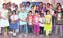 Winners of the chess competition in Ludhiana