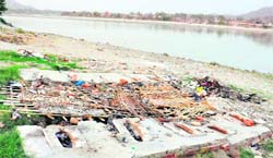 Temporary toilets set up for the Maha Kumbh.