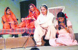 Artistes stage a play Jinne Lahore Ni Dekhia Oh Jamia He Nahin in Karnal.