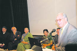 Fillip Velti, Ambassador, Switzerland, addressing during the release function of the book Pahari Masters written by BN Goswami at Gaiety Theatre in Shimla on Wednesday.