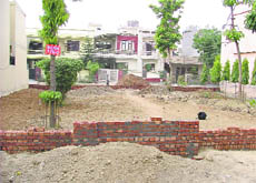 A park in Dugri Phase II that awaits development.