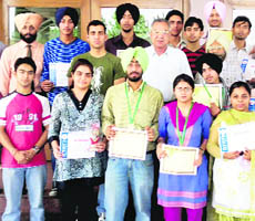 Winners of the Tech fest at Mandi Gobindgarh on Wednesday.