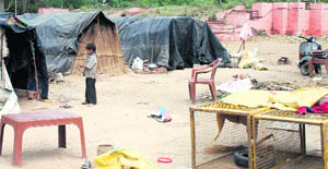 Slum dwellers reside in the Maharaja Ranjit Singh Bagh in Ropar.