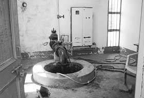 A tubewell of the Public Health Department that has become defunct due to polluted water at Lalru