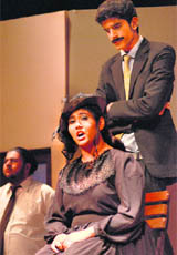 Students of YPS School, Mohali, stage a play ‘Night of January 16’ at Tagore Theatre in Chandigarh on Friday.