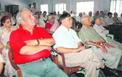 A meeting of senior citizens associations under way in Dehradun on Friday. 