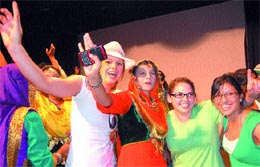 Students of Thompson Rivers University dance to bhangra beats at Lovely Professional University