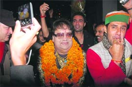 Bollywood music director Bappi Lahiri was at Shimla on Friday night for the release of an album.