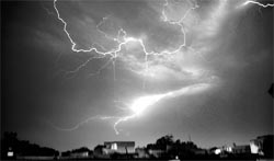Lightning adds spark to the overcast sky in Ludhiana. 