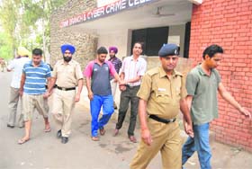The three youngsters who were arrested with weapons from Sector 36 on Saturday in police custody at the crime branch office in Sector 11, Chandigarh