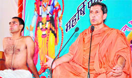 Swami Karamveer Maharaj at a yoga camp held at BHEL in Haridwar on Sunday