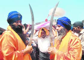 Sikh devotees take out a nagar kirtan in Shimla