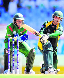 Salman Butt bats against Bangladesh on Saturday.  AFP
