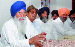 Senior Akali leader Kuldeep Wadala addresses media in Jalandhar on Monday.