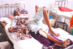 Silk farmer Gian Chand admitted to Government Medical College and Hospital in Jammu.