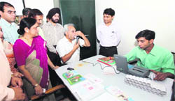 A camp being organised by University of Jammu on World Asthma Day 