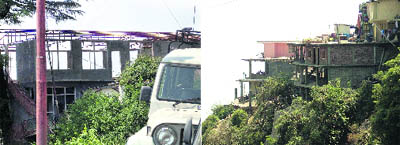 Illegal construction on in the Cantonment Board in Mussoorie.