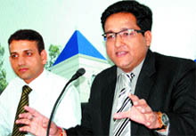 HImanshu Patel of AIPL Ambuja addresses the media in Amritsar