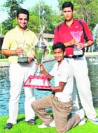 Winners and runners-up of the Toyota Etios Northern India Golf Championship are all smiles at the Panchkula Golf Club on Friday.