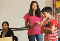 Students of the RB DAV Sr. Sec. School enacting a play on the occasion of Mothers Day in Bathinda