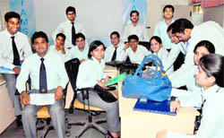 Students at the job fest in Panjab University on Saturday