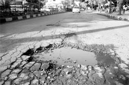 a road at Phase V. Tribune photos: Vicky Gharu