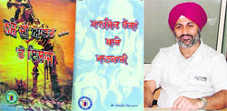 Dr PS Khurana with his books againt addiction.