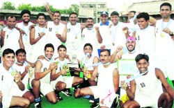 The South Western Air Command team with the trophy in Chandigarh on Sunday.