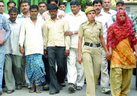 The accused in police custody in New Delhi