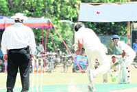 A match being played at the All-India Uttarakhand Gold Cup Cricket Tournament in Dehradun 