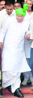  INLD chief Om Prakash  Chautala at North Block in New Delhi on Monday.