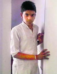 Gajanand, a visually impaired student, at the Helen Keller Institute in Sirsa