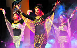 A dance troupe performs during a musical nite at the Sutlej Club in Ludhiana on Sunday
