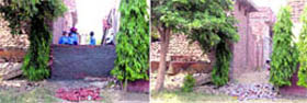 The controversial boundary wall in Dugri estate
